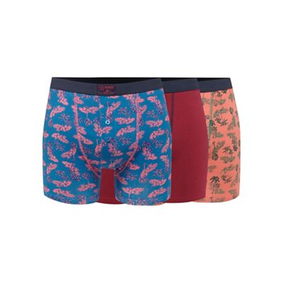 Pack of three multicoloured palm tree print boxers